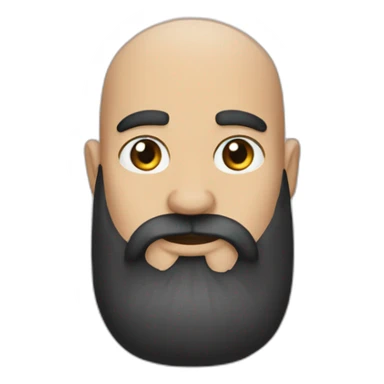 Long black beard bald sticker