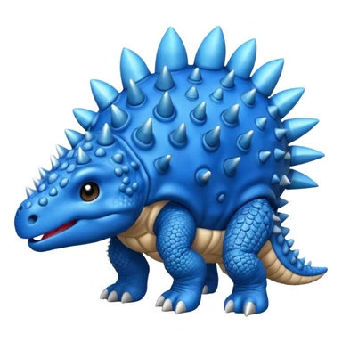 As un emoji de el dinosaurios ANQUILOSAURIO de perfil en color azul que sea bebe  sticker
