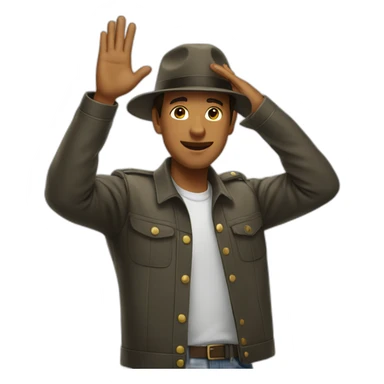 man giving hat salute sticker