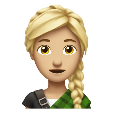 A blonde woman in a kilt with holes because she is poor sticker