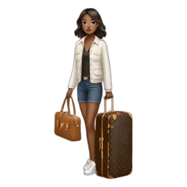 Travel girl with louis vuitton bag sticker