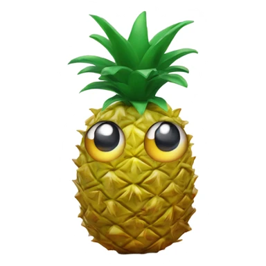 3D pineapple  👱‍♀️🍍 with big shiny eyes 👀 The pineapple cute embarrassed ☺️ sticker