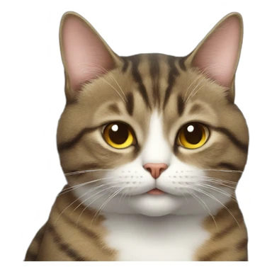 Cat with a cigarette sticker