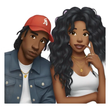 sza and travis scott sticker