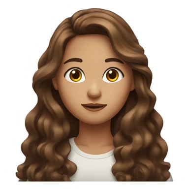 girl with long brown wavy hair and brown eyes sticker