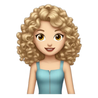 Taylor swift with curly girl sticker