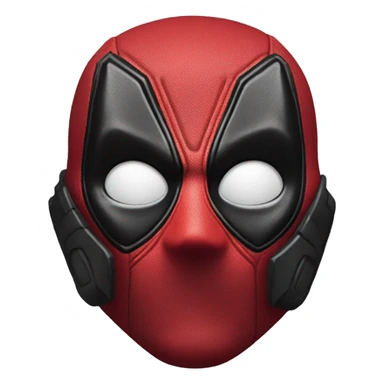Deadpool surprised with jaw open under the mask and hands on the sides of his face sticker