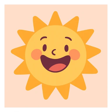 a smiling sun with soft pastel colors, pastel toon style sticker