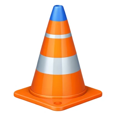 Warning Cone blue sticker