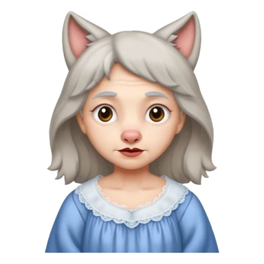 The big bad wolf put on Grandma's clothes and disguised itself as a human. sticker