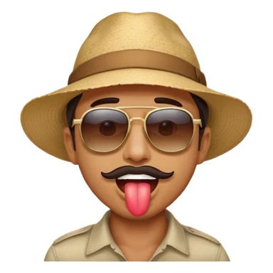 An adult male ostrich standing in the desert, with black feathers. Mouth open. sticker