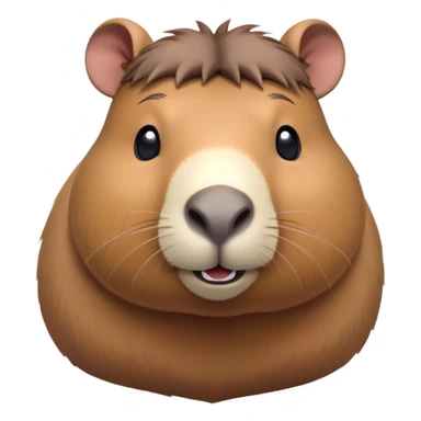 Cinematic Cute Capybara Portrait Emoji, Head tilted playfully and inquisitively, with a delightfully fluffy, rounded form and a characteristically large, flat capybara head featuring a short snout and small ears, accentuated by soft, inviting fur and round, sparkling eyes full of charm, Simplified yet irresistibly adorable features, highly detailed, glowing with a warm, friendly glow, high shine, affectionate and lively, stylized with a touch of whimsical cuteness, soft glowing outline, capturing the essence of a mischievous yet loving capybara that feels like it could tumble out of the screen into your arms! sticker