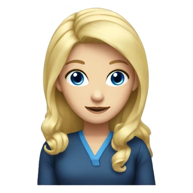 Blonde hair blue eyed female teaching  sticker