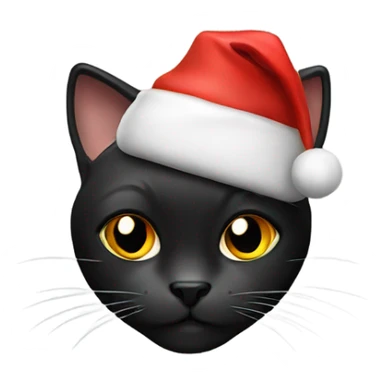Black cat with Christmas hat sticker