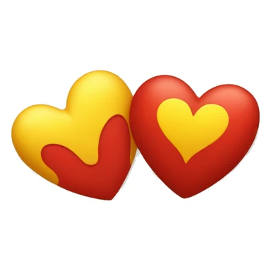 Yellow Heart and red heart  sticker