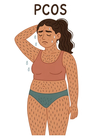 dONNA CON PCOS CON SUDORAZIONE E PELI OVUNQUE sticker