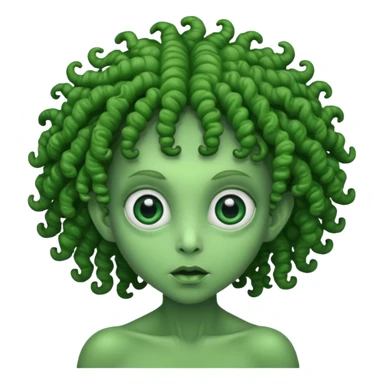 curly hair alien sticker
