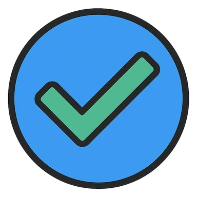 blue tick icon sticker