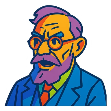 expressive Edmund Husserl in vibrant toon style sticker