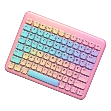 Pastel pink rainbow keyboard sticker