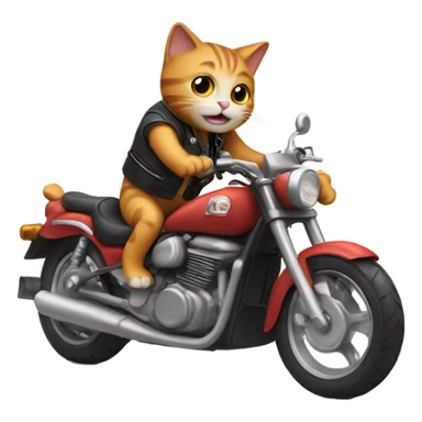 Cat riding a motorcycle sticker
