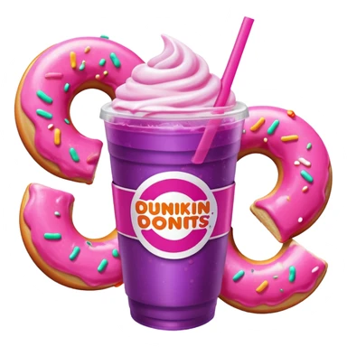  dunkin donuts purplish pink refresher  sticker