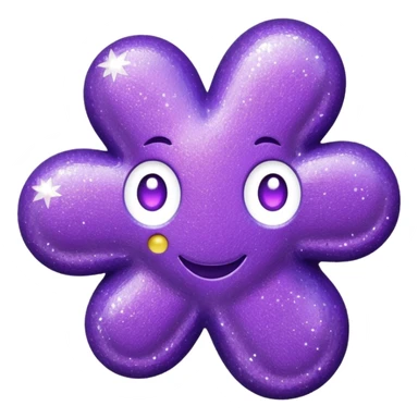 glitter purple lucky sticker