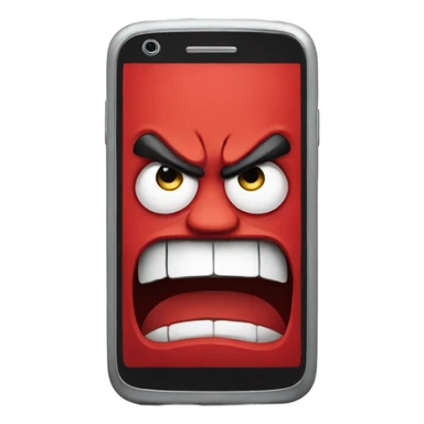 Red smartphone angry sticker