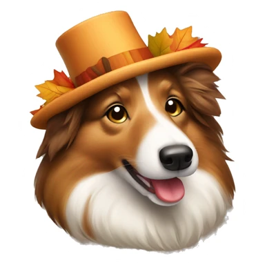 Shetland sheepdog dressed for thanksgiving sticker