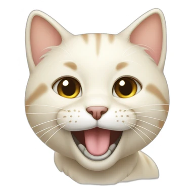 cream cat smiling with his teath sticker