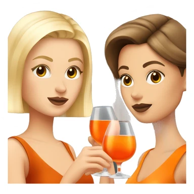  one blonde and one brown haired girl drinking aperol sticker