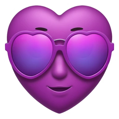 purple heart with sunglasses sticker