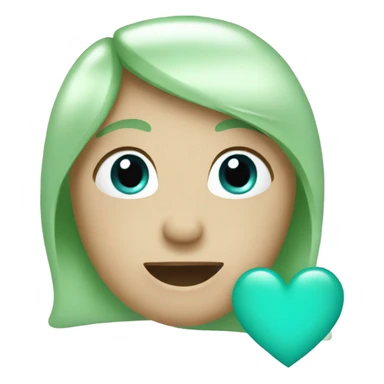 Greenish blue heart sticker