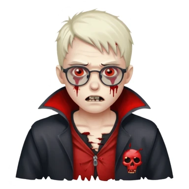 zombie vampire boy with glasses sticker