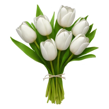 White tulip bouquet  sticker