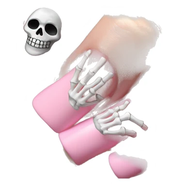 Skeleton hands bones with pink polish nails  sticker