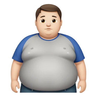 obese 20 year old brunette white male with large belly showing sticker