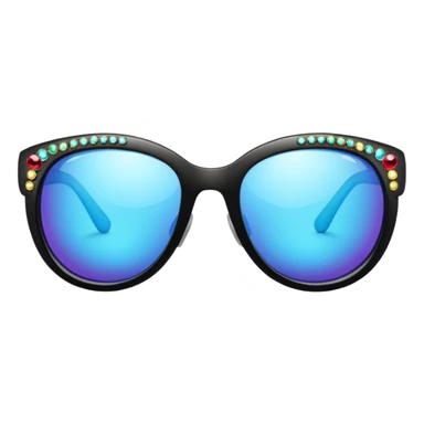 big sunglasses with right side bejewelled sticker