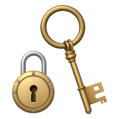 Beige antique key The lock sticker