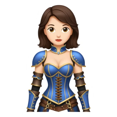brunette woman with corset armour sticker