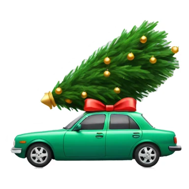 Car with christmas tree sticker