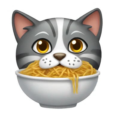 a cat eating spaghetti  sticker