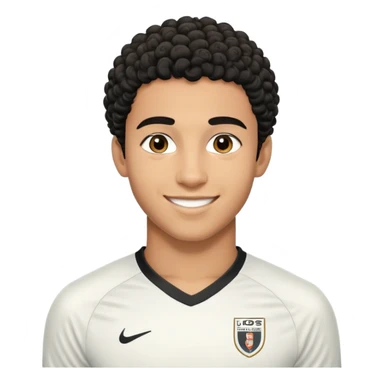 portrait of Lamine Yamal, young footballer, short curly hair, smiling sticker