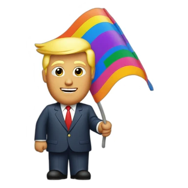 Trump with gay flag sticker