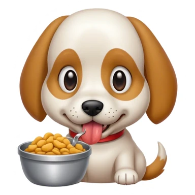 Dog eating food sticker
