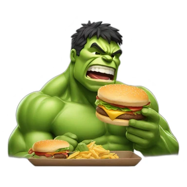 hulk eating burger sticker