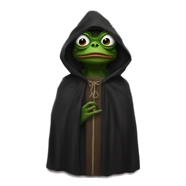 Pepe in dark cult robes with a hood sticker