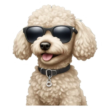 Toy poodle with sunglasses  sticker