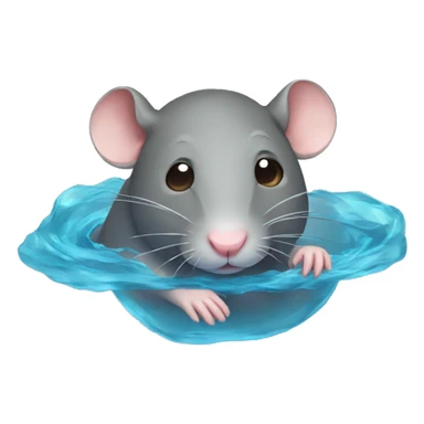 Cute rat swimming  sticker