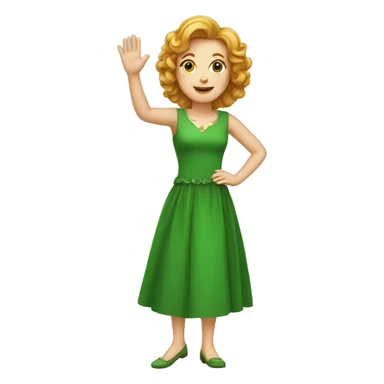 irish woman in dress waving sticker